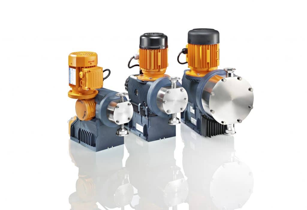 Motor-driven metering pumps of the Sigma product range with electro-polished stainless steel metering head enable them to be used in hygienically challenging applications