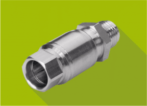 The screw-in fittings for minimum dead zones are made of chlorine resistant stainless steel 1.4404