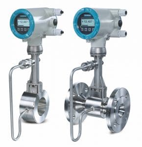 Sitrans FX330 vortex flow meter combines flow with temperature and
pressure correction all in one device.
