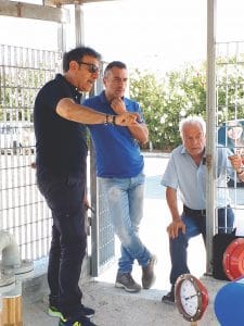 The teamwork between Giorgio Gotta, left, General Manager of Ebsray distributor GasTech Services, and Graziano, center, and Luigi Pastore of site designer G.P., has resulted in a truly unique Autogas-dispensing solution. 