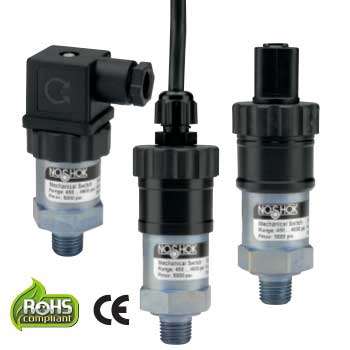 The upgraded NOSHOK 100 Series Mechanical Compact SPST Pressure Switch is a creep action, low current switch intended to be laboratory set. These switches feature Silver-plated contacts with switch adjustment ranges from vacuum through 6,000 psi. The 100 Series switch series offers Brass and Zinc-nickel housing material options with Buna-N and Kapton wetted parts depending on the model.