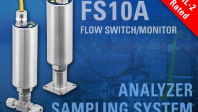 Compact, SIL-2 Rated Thermal FS10A Switch/Monitor Verifies Liquid or Gas Analyzer Flow in Tight Places