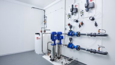 Containerized water treatment and disinfection plant by Lutz-Jesco for decentralized water supply