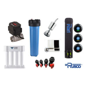 Rusco control valves, filter housings, drinking water systems and the POE1+ whole-house filtration system
