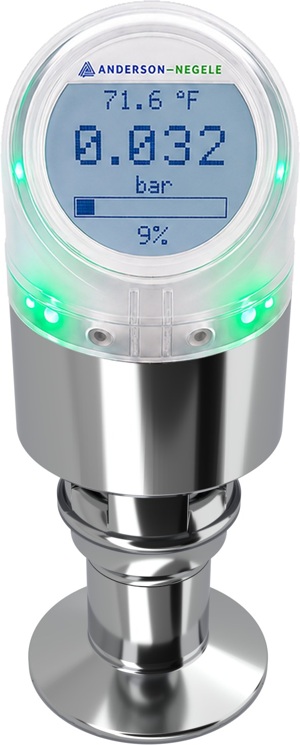 Anderson-Negele SL EVO hydrostatic level sensor in stainless steel with hygienic clamp process connection