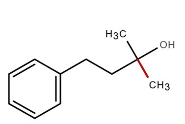 Structural formula of dimethyl phenylpropanol