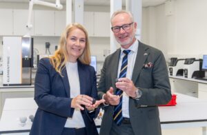 Annika Ölme, CTO and Senior Vice President Technology Development at SKF, at the opening of the Ceramic Process Laboratory for hybrid bearings in Houten