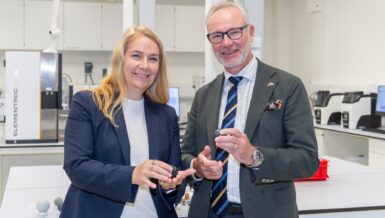 Annika Ölme, CTO and Senior Vice President Technology Development at SKF, at the opening of the Ceramic Process Laboratory for hybrid bearings in Houten