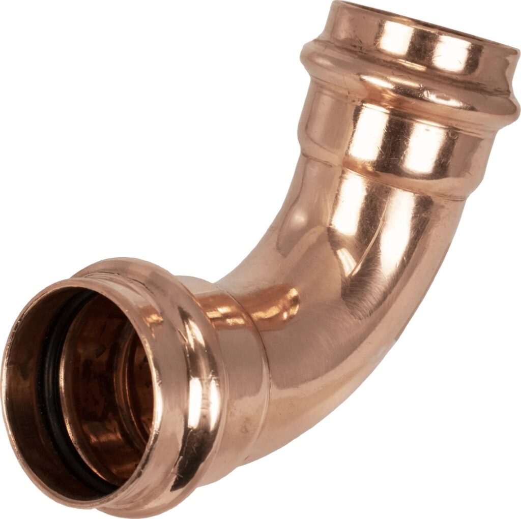 Press fitting elbow from the press fittings line that moves from Apollo Press to the VSH brand