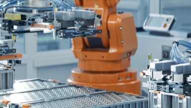Battery cell manufacturing line where Watson-Marlow peristaltic pumps transfer electrode slurry