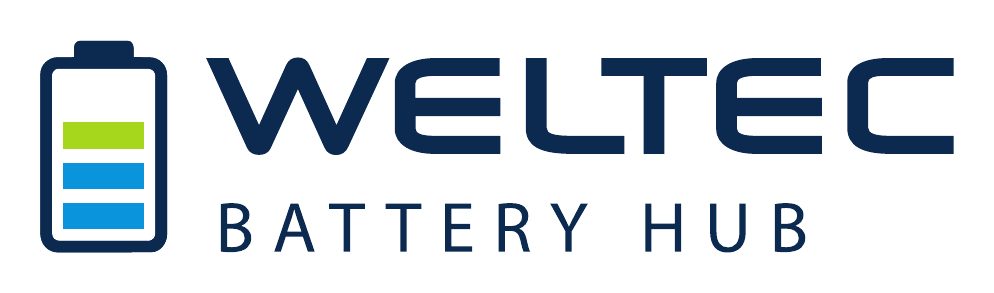WELTEC BATTERY HUB logo with a battery symbol